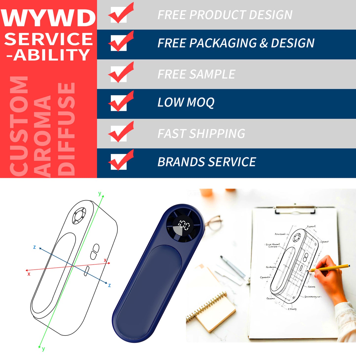 WY-F38 Turbine Handheld Fan: High-Speed Refrigeration & Digital Display—Portable Dual-Color Cooling Companion