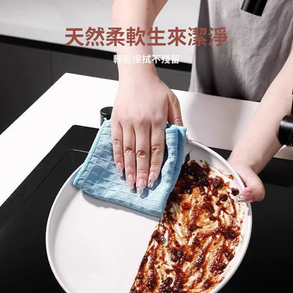 華夫格清潔布 無水印不掉毛廚房抹布 不沾油洗碗布吸水易清洗百潔布