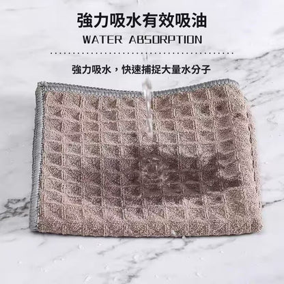 華夫格清潔布 無水印不掉毛廚房抹布 不沾油洗碗布吸水易清洗百潔布