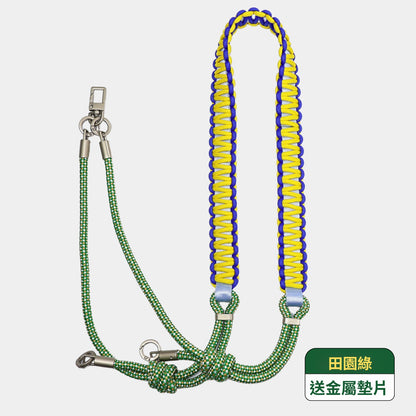 新款斜挎手機掛繩 編織圓扁拼接斜挎肩帶可背可調節長款防丟手機掛