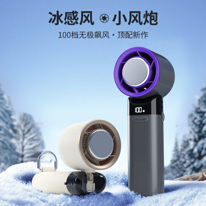 Ice Breeze Mini Fan: 100-Speed Stepless Adjustment, Instant Full-Body Cooling in 1 Second