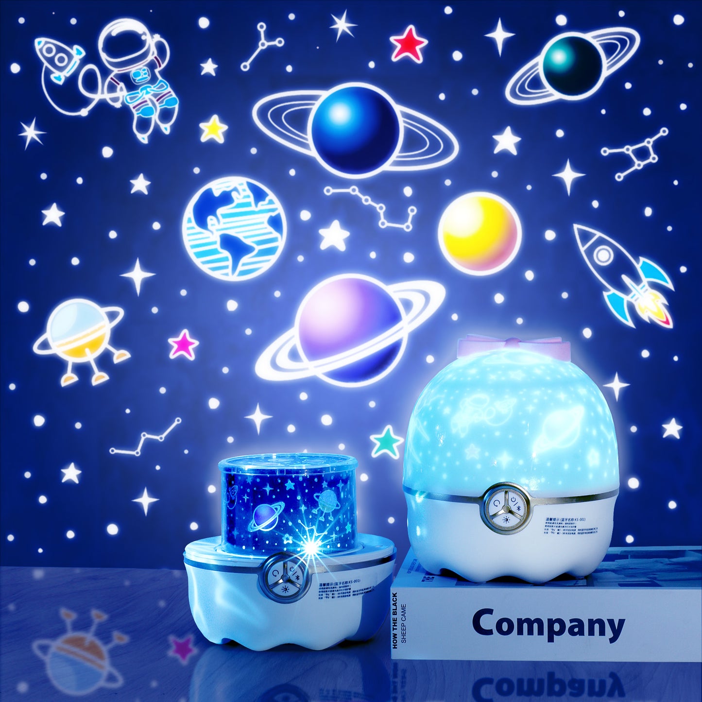 蝴蝶結星空投影燈   可愛萌寵氛圍臺燈   創意浪漫兒童生日禮物  藍牙音箱